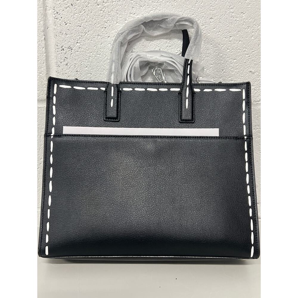 NWT Karl Lagerfeld Paris Nouveau Black White Graphic Logo Small Tote Bag Purse - Picture 5 of 8